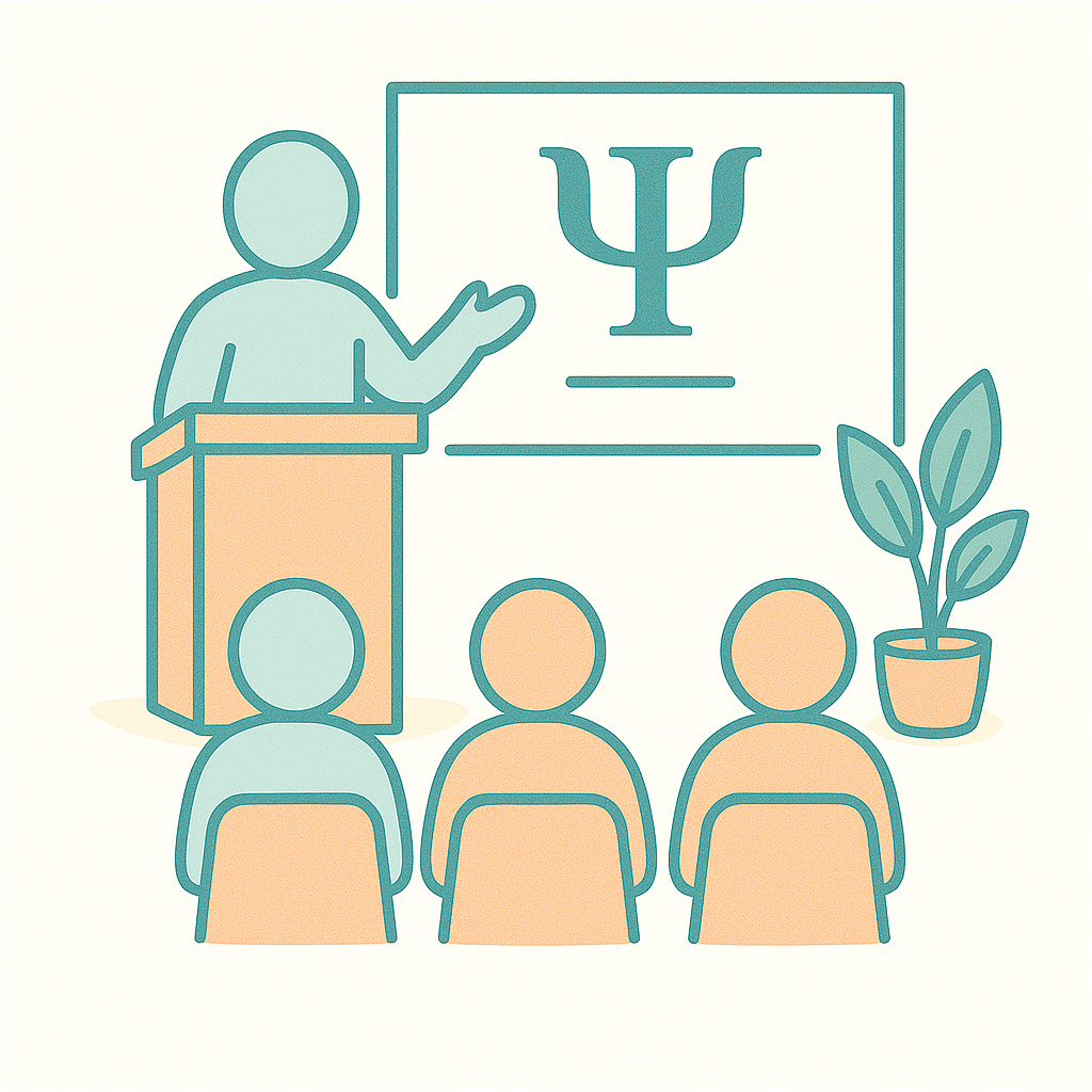 Ilustración de ponencias o conferencias de Uniria Psicología