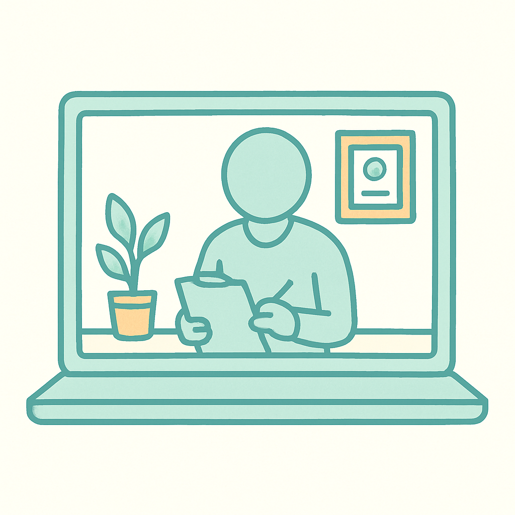 Ilustración de sesiones online de Uniria Psicología