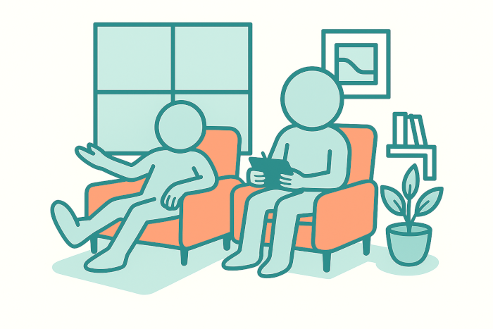 Ilustración de terapia de adultos de Uniria Psicología